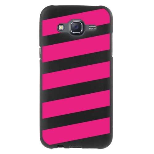 Coque Souple en gel pour Samsung Galaxy J5 avec impression Motifs bandes fushias