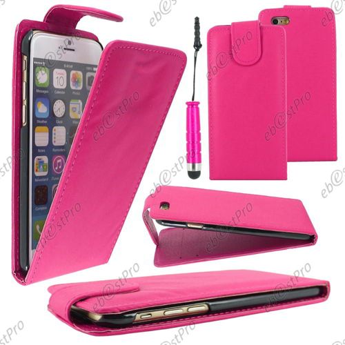 Ebeststar ® Housse Coque Etui Simili Cuir À Rabat Vertical Pour Apple Iphone 6 Écran 4,7", Couleur Rose + Mini Stylet + 1 Film Protection D'écran + Lingette