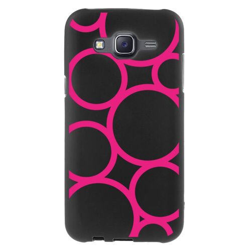 Coque Souple en gel pour Samsung Galaxy J5 avec impression Motifs ronds fushias