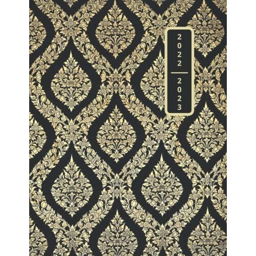 2022 - 2023 Monthly Planner With Journal: Traditional Thai Flower Pattern Paperback: 24 Month Planner: Monthly Calendars Spread On 2 Pages: More Room ... Work, Personal, And Small Firm Purposes