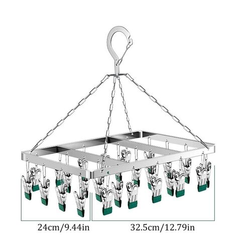 Cintre de vaccage avec Clips en Acier Inoxydable pour Vêtements, Coupe-Vent, T1, 26 Clips