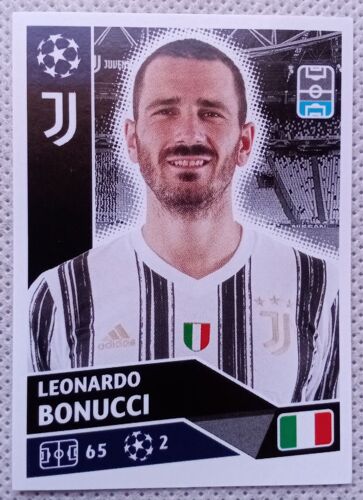 Uefa Champions League 2020 / 2021 - Juventus Turin Juv 4 Leonardo Bonucci - Topps Sticker (Foot, Autocollant, Image, Vignette)