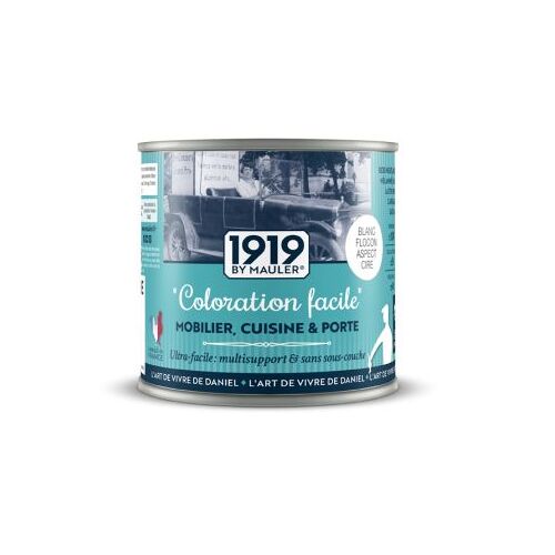 Peinture blanc meuble, cuisine, salle de bain 1L ""Coloration Facile"" Norme jouet NF EN 71-3 1919 BY MAULER : surface peinte, bois, métal, PVC, carrelage mural, verre