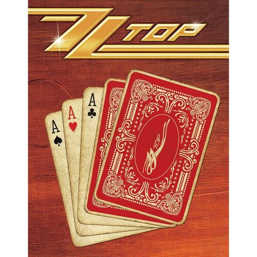 Plaque Zztop Jeux De Carte 41x32 Cm Tole Du Groupe De Rock Texan