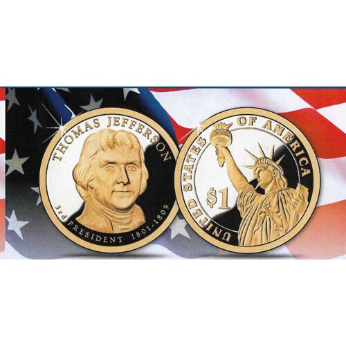 Piece 1 Dollar Commémorative Thomas Jefferson 1743/1826