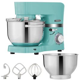 AREBOS Robot Pâtissier Professionnel 1500W | Turquoise | Robot de Cuisine Multifonction avec Fouet, Batteur, Crochet | Avec 2 Bols d'Acier Inoxydable | 6 Vitesses | Fonction Pulse