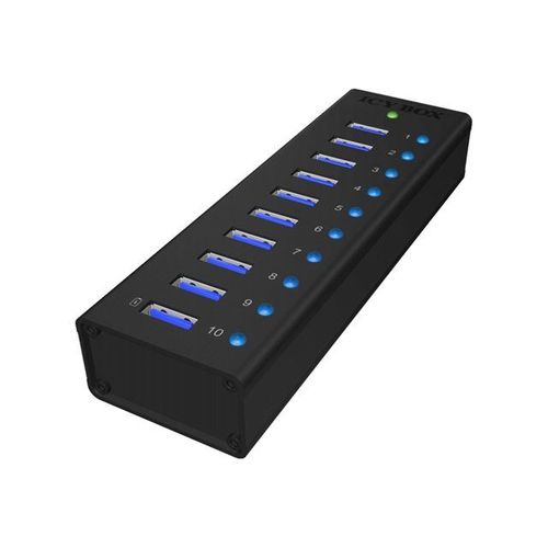 ICY BOX IB-AC6110 - Concentrateur (hub) - 10 x SuperSpeed USB 3.0 - de bureau
