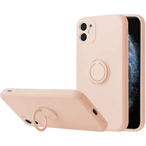 Coque Silicone Pour Iphone 12 Couleur Rose Avec Anneau Support Little Boutik®