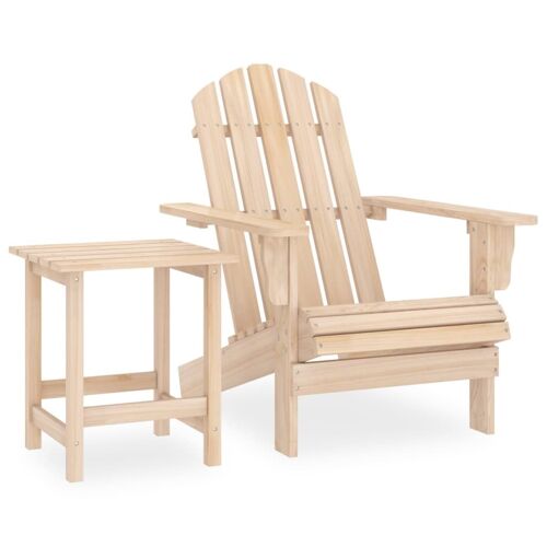 Vidaxl Chaise De Jardin Adirondack Avec Table Bois De Sapin Massif