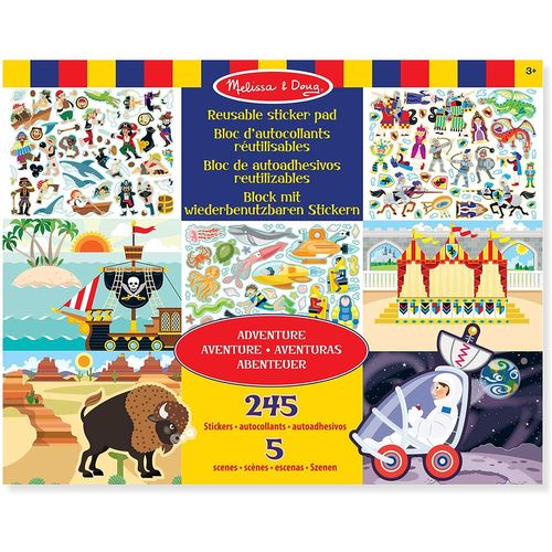 Melissa & Doug Resuable Sticker Pads Set Adventure - 245+ Stickers