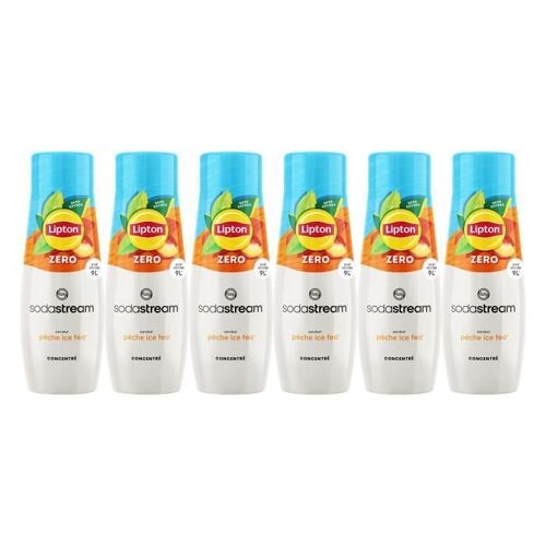 Lot De 6 Concentrés Lipton Ice Tea Saveur Peche Zéro Sucres Sodastream - 440ml