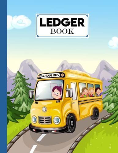 Ledger Book: Record Income And Expenses, 120 Pages, Size 8.5" X 11" | School Bus Cover Design By Annegret Maurer
