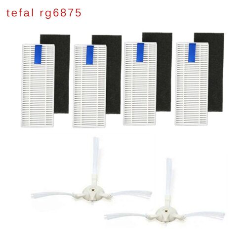Kit de remplacement d'aspirateur robot Tefal Rg6875, 4 pièces avec filtre et 2 brosses latérales, pour le nettoyage de la maison