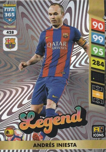 Carte Foot Panini - Adrenalyn Xl Football - N° 428 - Fifa 365 2025 - Andres Iniesta - Legend - Barcelone