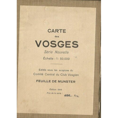 Carte Des Vosges. Serie Nouvelle, Edition 1952, Echelle 1:50.000. Feuille De Munster.