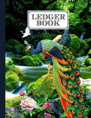 Ledger Book: Record Income And Expenses, 120 Pages, Size 8.5" X 11" | Peacocks Cover Design By Sven Blum