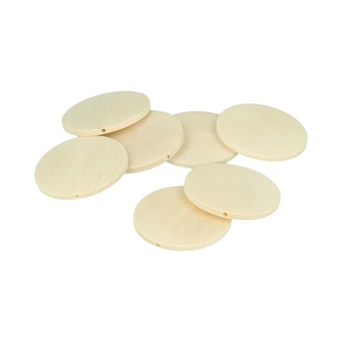 Perle Bois Lucy Rond Plat 40mm 10 Pièces - Artémio