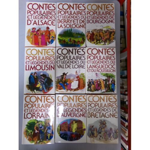 Lot De 9 Livres " Contes Populaires Et Légendes D 'alsace .Berry . Bourgogne . Limousin . Etc Etc / Divers Auteurs / Éditions France Loisirs