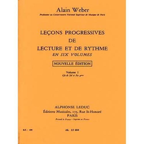 Weber Leçons Progressives Lecture Et Rythme Vol. 1