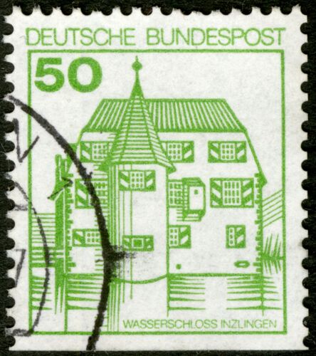 Timbre Oblitéré Deutsche Bundespost 50 Wasserschloss Inzlingen