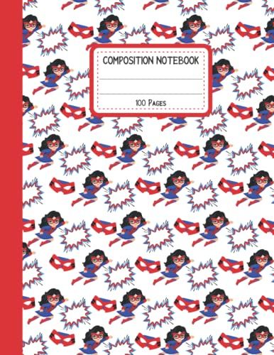 Primary Composition Notebook: Primary Journal With Picture Space And Dotted Midline For Handwriting And Drawing - Superhero Cover Paperback For Girls