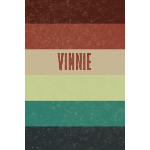 Vinnie: Personalized Notebook For Men And Boys, Vinnie 90s 80s 70s Retro Vintage Journal Diary, Notebook Gift For Grandparents And Dad