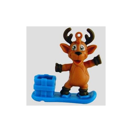 Figurine "Kinder" (2022) - Figurine De Noël / N° 4 - Renne En Snowboard ( Vd260 / Vd-260 ) Avec Bpz