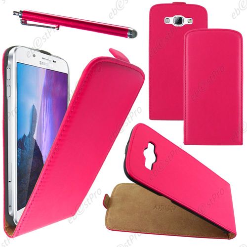 Ebeststar ® Housse Coque Etui En Pu Cuir À Rabat Ultra Fine (Slim Case) Pour Samsung Galaxy A8 Sm-A800f, Couleur Rose + Stylet + Film Protection D'écran