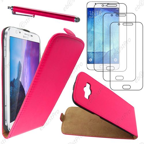 Ebeststar ® Housse Coque Etui En Pu Cuir À Rabat Ultra Fine (Slim Case) Pour Samsung Galaxy A8 Sm-A800f, Couleur Rose + Stylet 3 Film