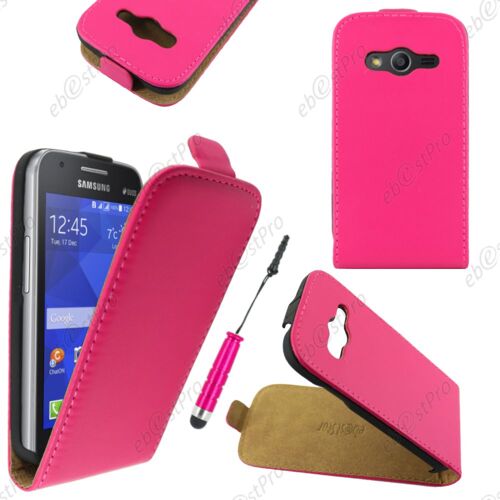 ebestStar ® Housse Coque Etui en PU cuir à rabat ultra fine (SLIM case) pour Samsung Galaxy Trend 2 Lite SM-G318H, Galaxy V plus, Couleur Rose + Mini Stylet + Film protection d'écran