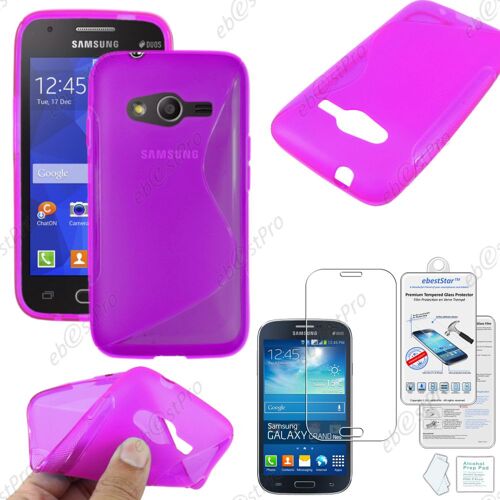 ebestStar ® Etui Housse Coque S-line Silicone Protection en Gel pour Samsung Galaxy Trend 2 Lite SM-G318H, Galaxy V plus, Couleur Violet + 1 Film Verre Trempé
