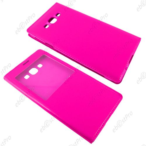Ebeststar ® Housse Pochette Protection Coque Etui Type S-View Pour Samsung Galaxy A8 Sm-A800f, Couleur Rose + Film Protection D'écran