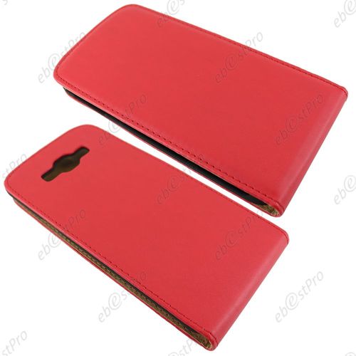 Ebeststar ® Etui Pu Cuir Rabattable Housse Coque Ultra Slim Pour Samsung Galaxy A8 Sm-A800f, Couleur Rouge + Film Protection D'écran