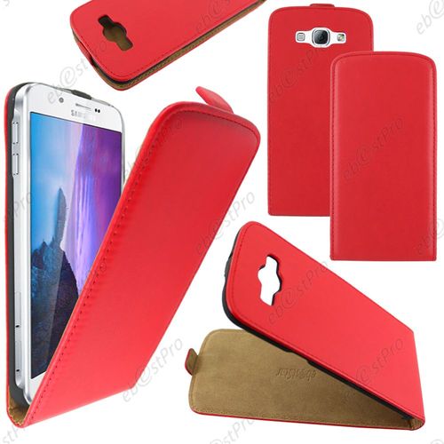 Ebeststar ® Housse Coque Etui En Pu Cuir À Rabat Ultra Fine (Slim Case) Pour Samsung Galaxy A8 Sm-A800f, Couleur Rouge + Film Protection D'écran