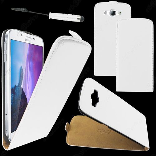 Ebeststar ® Housse Coque Etui En Pu Cuir À Rabat Ultra Fine (Slim Case) Pour Samsung Galaxy A8 Sm-A800f, Couleur Blanc + Mini Stylet + Film Protection D'écran
