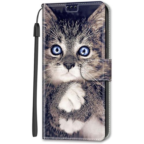 Cuir Coque Pour Huawei Honor 10 Lite Antichoc Avec Support Clapet Design Silicone Animal Motif Dr?Le Etui Bumper Kickstand Case Cover Housse Fille Femme Homme Portefeuille - Chat Noir