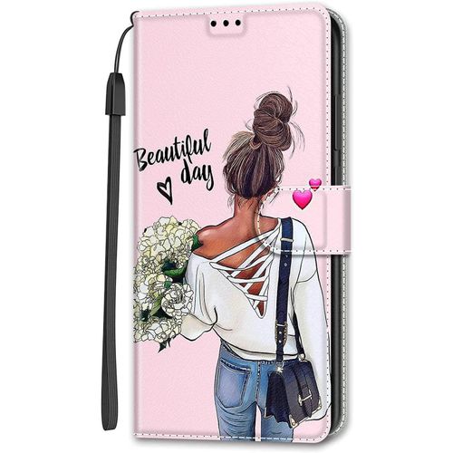 Cuir Coque Pour Huawei Y6 2018/Honor 7a Antichoc Avec Support Clapet Design Silicone Animal Motif Dr?Le Etui Bumper Kickstand Case Cover Housse Fille Femme Homme Portefeuille - Fille