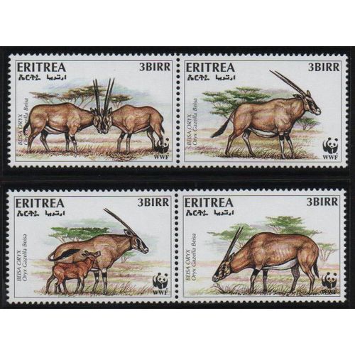 Erythrée Timbres Animaux : Gazelles Et Antilopes Wwf