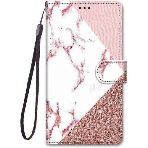 Cuir Coque Pour Huawei P Smart 2019/Honor 10 Lite Antichoc Avec Support Clapet Design Animal Motif Dr?Le Etui Bumper 360 Kickstand Case Cover Housse Fille Femme Homme Portefeuille - Marbre
