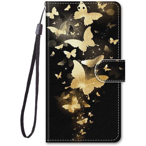 Cuir Coque Pour Huawei P40 Pro/P40 Pro +/Plus Antichoc Avec Support Clapet Design Silicone Animal Motif Dr?Le Etui Bumper Kickstand Case Cover Housse Fille Femme Homme Portefeuille - Papillon