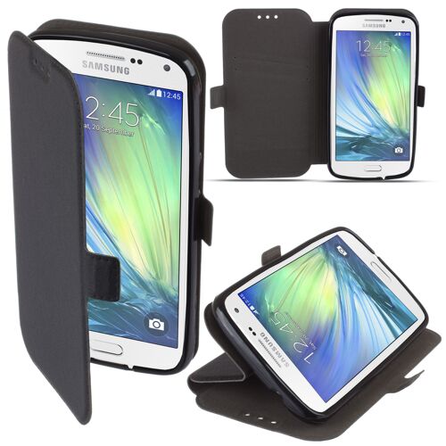 Etui Super Slim Glitter Diamond Shine Book de Moozy pour Samsung A300 Galaxy A3 avec support silicone, Noire Tln