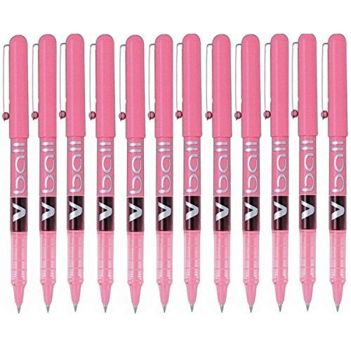 Pilot V-Ball 5 Lot De 12 Roller À Encre Liquide Pointe Extra Fine 0,5 Mm Rose