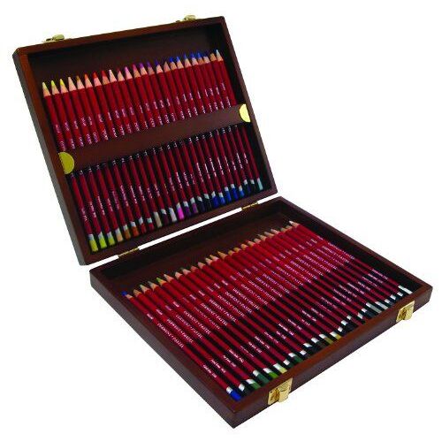 Derwent Boîte Crayons Pastels Boîte En Bois De 48