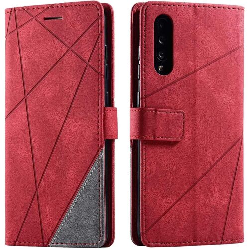 Coque Pour Galaxy A70 / Galaxy A70s, Portefeuille Etui En Pu Cuir Antichoc Tpu, Housse A Rabat Compatible Avec Samsung Galaxy A70 / Galaxy A70s, Rouge