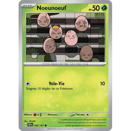 Carte Pokémon - Noeunoeuf - 002/191 - Ev8 Etincelles Déferlantes