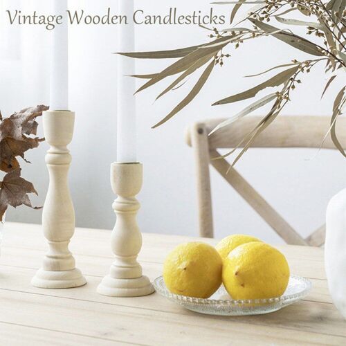 Porte bougies en bois non fini, 1 pièce, Vintage, artisanat classique