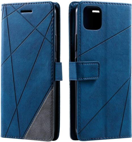Coque Pour Realme C11, Portefeuille Etui En Pu Cuir Antichoc Tpu, Housse A Rabat Compatible Avec Oppo Realme C11, Bleu