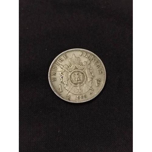 Monnaie Argent 1 Franc Napoleon 3 1868