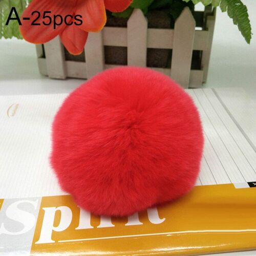 Porte-Clé Pompon En Fausse Fourrure, 5cm, 25 Pièces, Pompon De Voiture, Boule De Fourrure De Lapin, Bricolage, Breloques De Sac, Décoration De Chapeau Moelleux