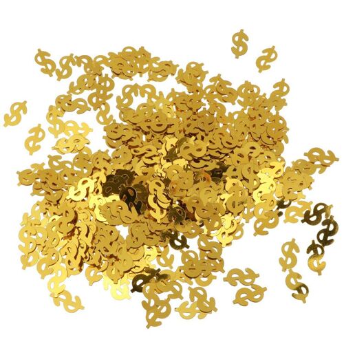 Confettis de Table en forme de symbole du Dollar américain, saupoudrages métalliques de 30g, décoration de fête